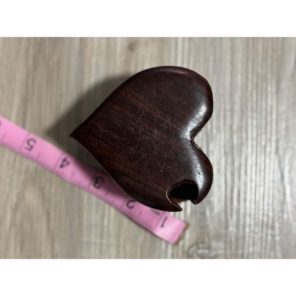 Hand Carved Wooden Heart Trinket‎ Box Keepsake Jewelry Organizer